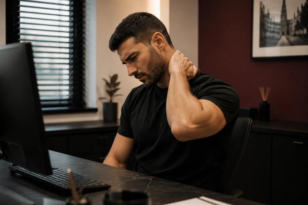 Cupping Services & Pricing Male client with desk posture related neck and back tension suitable for targeted cupping massage
