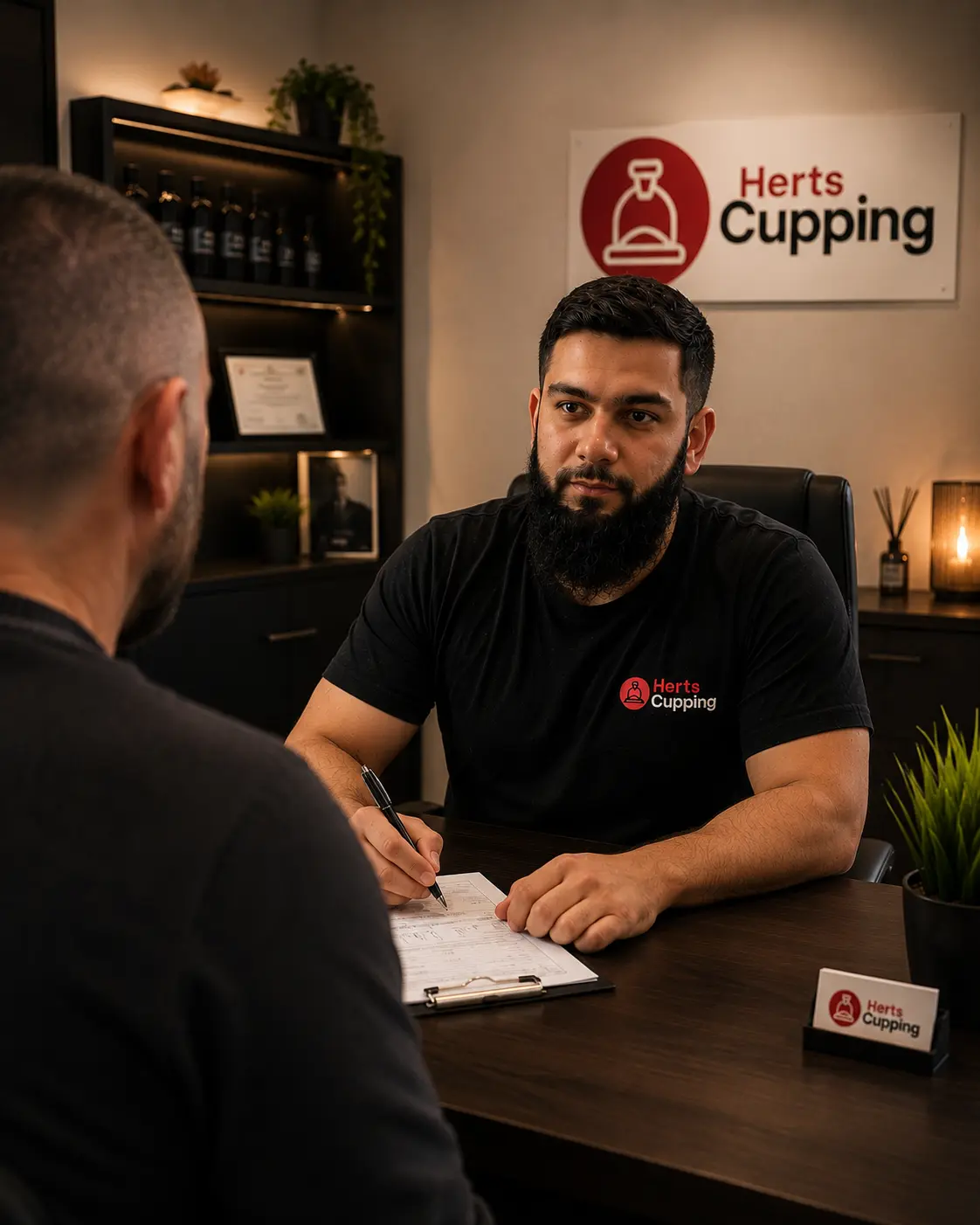 Quiet private consultation at Herts Cupping in St Albans